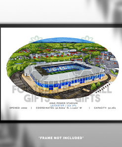 Alternative view of Leicester City Around The Grounds King Power Stadium Water Colour Print Framed Print