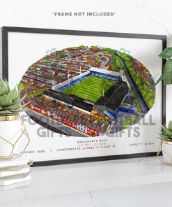 Luton Town Around The Grounds Kenilworth Road Stadium Water Colour Print Framed Print