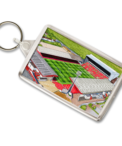 Aberdeen Around The Grounds Pittodrie Stadium Water Colour Keyring