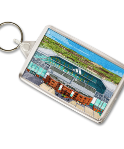 Celtic Around The Grounds Celtic Park Stadium Water Colour Keyring