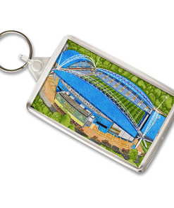Huddersfield Around The Grounds Kirklees Stadium Water Colour Keyring