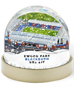 Blackburn Rovers Around The Grounds Ewood Park Stadium Water Colour Snow Globe