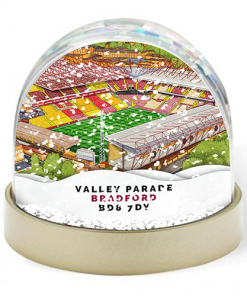 Bradford City Around The Grounds Valley Parade Stadium Water Colour Snow Globe