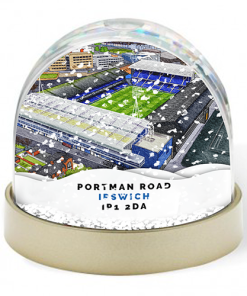 Ipswich Town Around The Grounds Portman Road Stadium Water Colour Snow Globe
