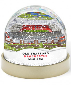 Man Utd Around The Grounds Old Trafford Stadium Water Colour Snow Globe