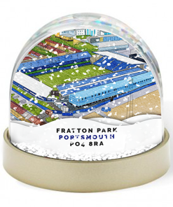 Portsmouth Around The Grounds Fratton Park Stadium Water Colour Snow Globe