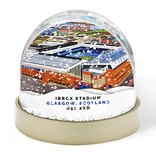 Rangers Around The Grounds Ibrox Stadium Water Colour Snow Globe
