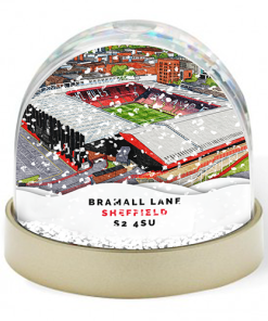 Sheff Utd Around The Grounds Bramall Lane Stadium Water Colour Snow Globe