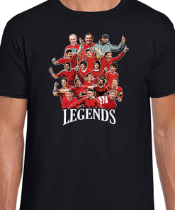 Liverpool Club Legends Black T-Shirt Tee
