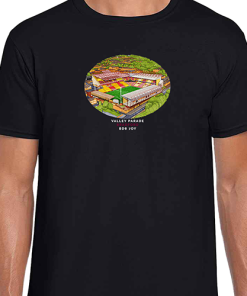 Bradford City Around The Grounds Valley Parade Stadium Water Colour Black T-Shirt