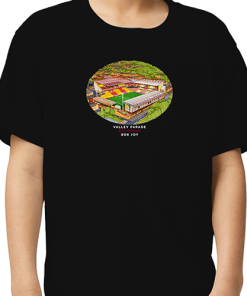 Alternative view of Bradford City Around The Grounds Valley Parade Stadium Water Colour Black T-Shirt