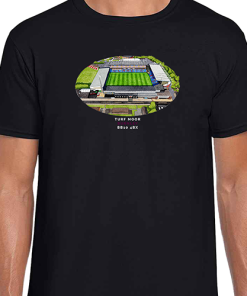 Burnley Around The Grounds Turf Moor Stadium Water Colour Black T-Shirt