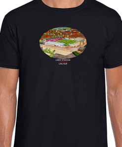 Lincoln City Around The Grounds LNER Stadium Water Colour Black T-Shirt