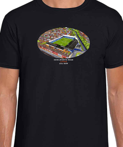 Luton Town Around The Grounds Kenilworth Road Stadium Water Colour Black T-Shirt