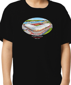 Alternative view of Southampton Around The Grounds St Mary's Stadium Water Colour Black T-Shirt