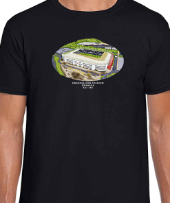 Swansea Around The Grounds Swansea.com Stadium Water Colour Black T-Shirt
