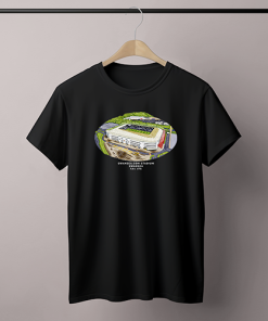 Alternative view of Swansea Around The Grounds Swansea.com Stadium Water Colour Black T-Shirt