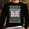 Spurs Europa Champions 2025 Christmas Jumper Black Santa Hats