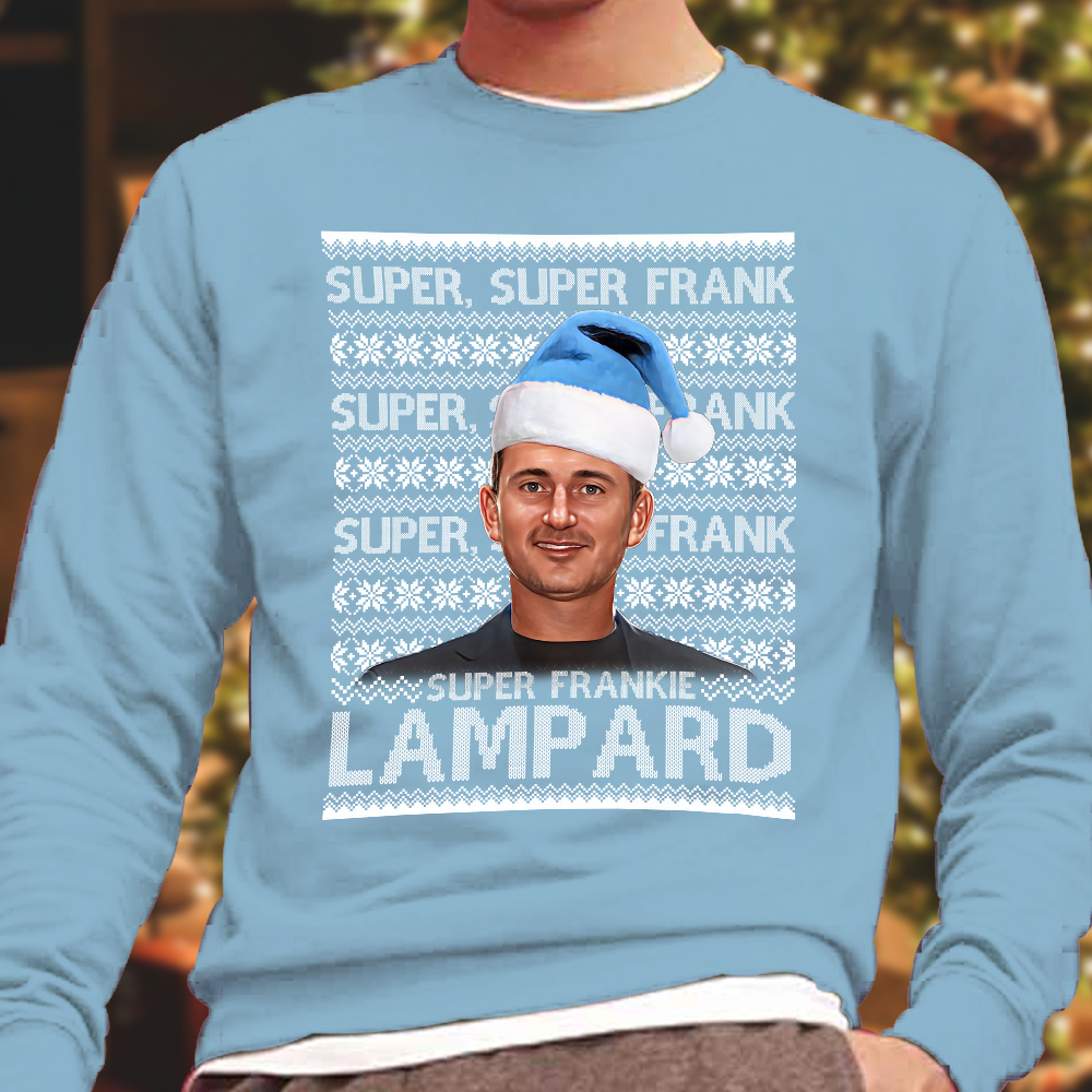 Super Frankie Lampard Coventry City Frank Lampard Christmas Jumper Sky Blue