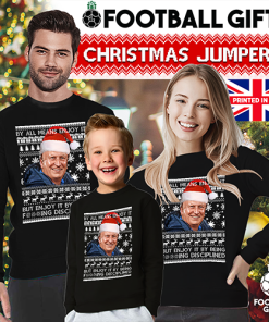 Alternative view of Neil Warnock Football Christmas Jumper Enjoy It By Being F*****g Disciplined! Black