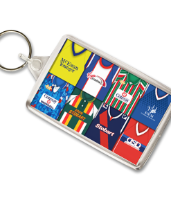 Carlisle United Retro Shirt Montage Keyring
