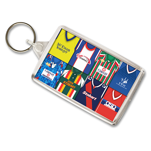 Carlisle United Retro Shirt Montage Keyring