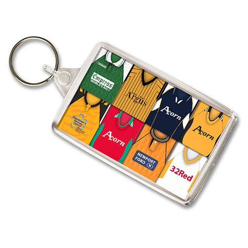 Newport County Retro Shirt Montage Keyring