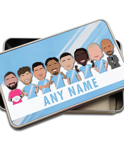 Man City 2025-26 Personalised Pencil Tin Case Vector Heroes