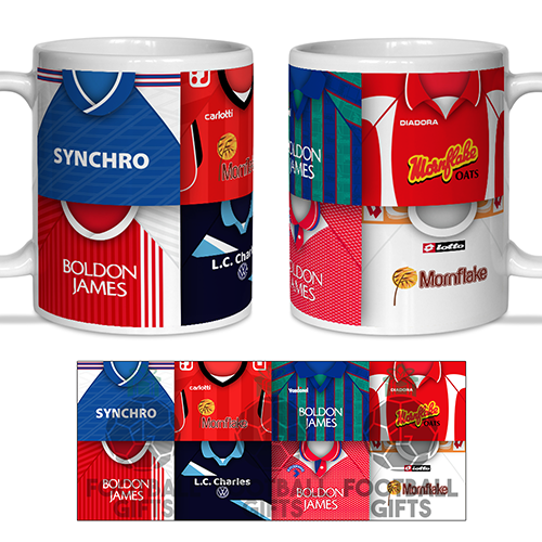 Crewe Alexandra Retro Shirt Montage Mug