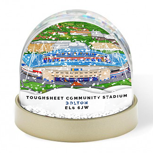 Bolton Around The Grounds Toughsheet Community Stadium Water Colour Snow Globe