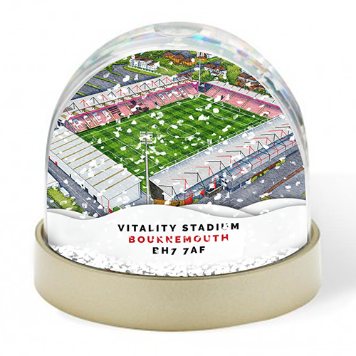 Bournemouth Around The Grounds Vitality Stadium Water Colour Snow Globe