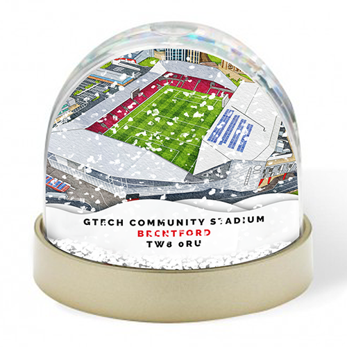 Brentford Around The Grounds Gtech Community Stadium Water Colour Snow Globe