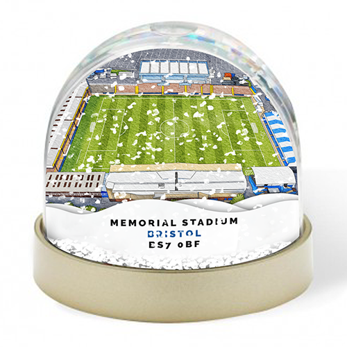 Bristol Rovers Around The Grounds Memorial Stadium Water Colour Snow Globe