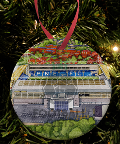 Preston Around The Grounds Deepdale Stadium Water Colour Christmas Tree Decoration Bauble