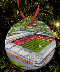 Rotherham Utd Around The Grounds New York Stadium Water Colour Christmas Tree Decoration Bauble