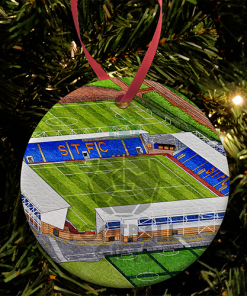 Shrewsbury Town Around The Grounds New Meadow Stadium Water Colour Christmas Tree Decoration Bauble