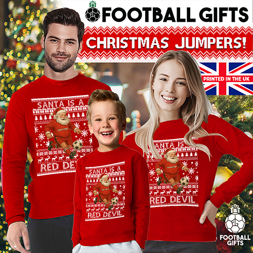 Santa Is A Red Devil Utd Christmas Jumper Red Manchester Man - Image 2