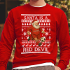 Santa Is A Red Devil Utd Christmas Jumper Red Manchester Man