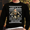 Santa Is A Geordie Newcastle Utd Christmas Jumper Black Toon Army