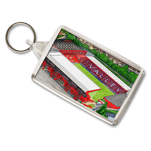 Charlton Athletic Around The Grounds The Valley Stadium Water Colour Keyring