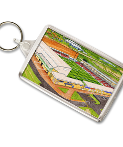 Northampton Town Around The Grounds Sixfields Stadium Water Colour Keyring
