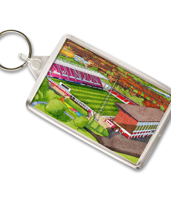 Swindon Town Around The Grounds County Ground Stadium Water Colour Keyring