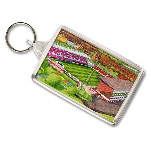 Swindon Town Around The Grounds County Ground Stadium Water Colour Keyring