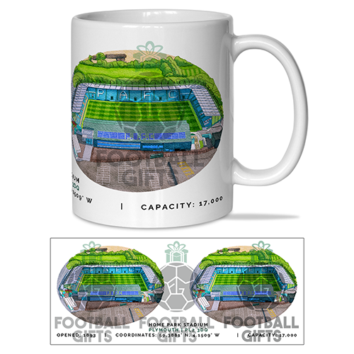 Plymouth Argyle Around The Grounds Home Park Stadium Water Colour Mug Cup