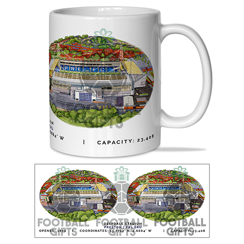 Preston Around The Grounds Deepdale Stadium Water Colour Mug Cup