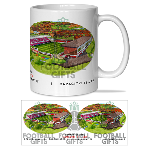 Swindon Town Around The Grounds County Ground Stadium Water Colour Mug Cup