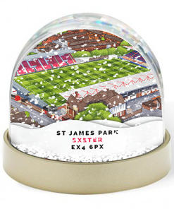Exeter City Around The Grounds St James Park Stadium Water Colour Snow Globe