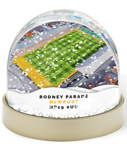 Newport County Around The Grounds Rodney Parade Stadium Water Colour Snow Globe