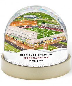 Northampton Town Around The Grounds Sixfields Stadium Water Colour Snow Globe