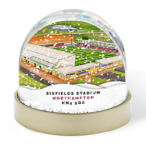 Northampton Town Around The Grounds Sixfields Stadium Water Colour Snow Globe